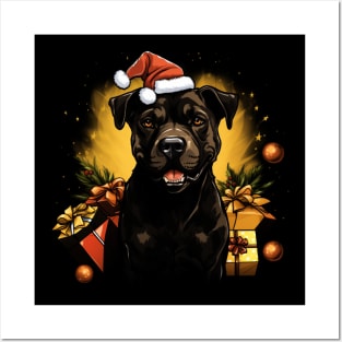 Christmas pitbull Posters and Art